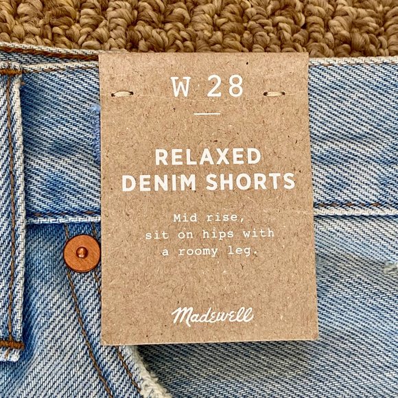 Madewell NWT Relaxed Denim Shorts, Light Wash W28 - Picture 8 of 13